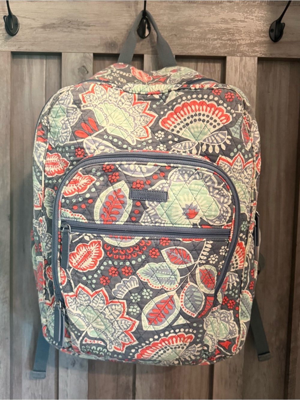 Vera Bradley Campus Backpack Nomadic Floral Gray Pink Quilted Bag